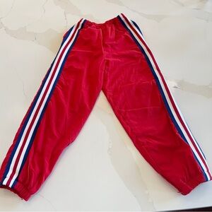 VINTAGE! 90’s Y2K PEP Threads Unisex Red Track Pants Size S Elastic Waistband